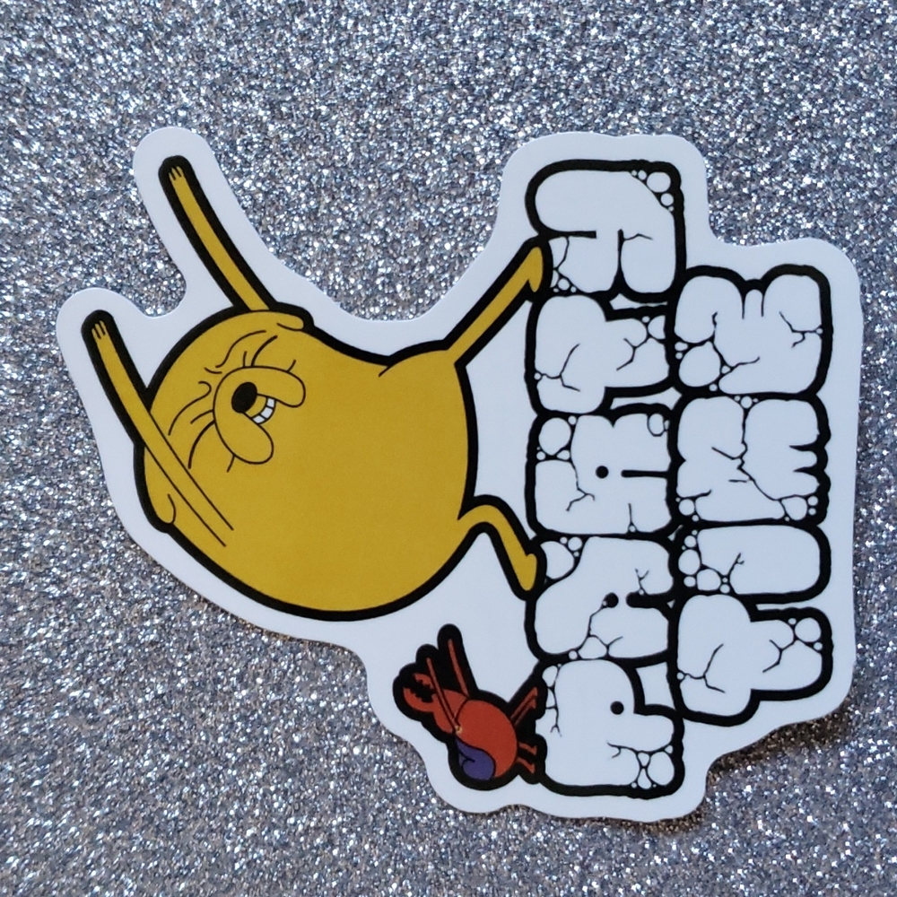 ADVENTURE TIME waterproof JAKE THE DOG sticker